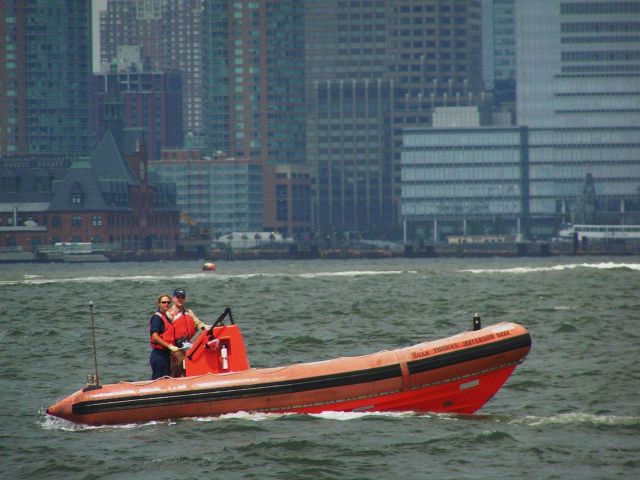 NOAA Ship THOMAS JEFFERSON RHIB underway off the Battery. Picture