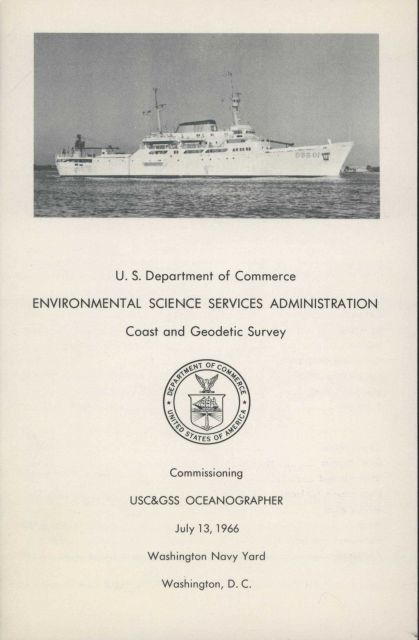 Invitation to commissioning ceremony of USC&GS Ship OCEANOGRAPHER on July 13, 1966 Picture