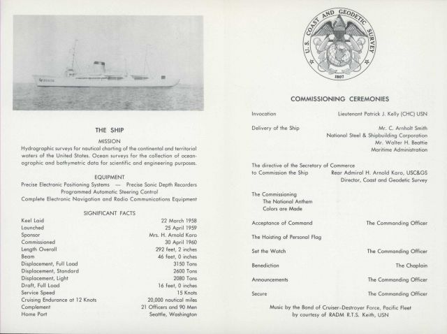 Invitation to the launching of the Coast and Geodetic Survey Ship SURVEYOR on April 25, 1959 Picture