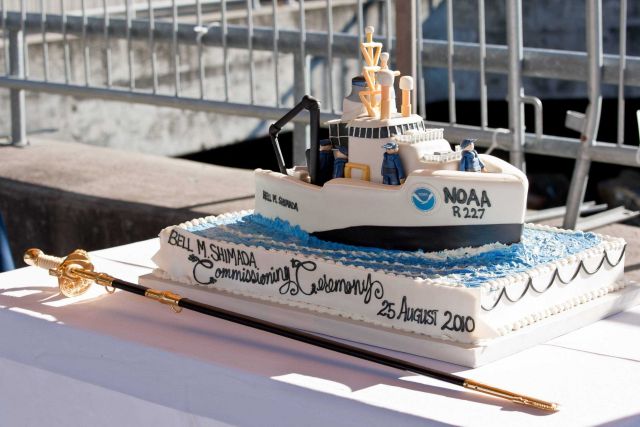Ceremonial cake for commissioning of NOAA Ship BELL SHIMADA. Picture