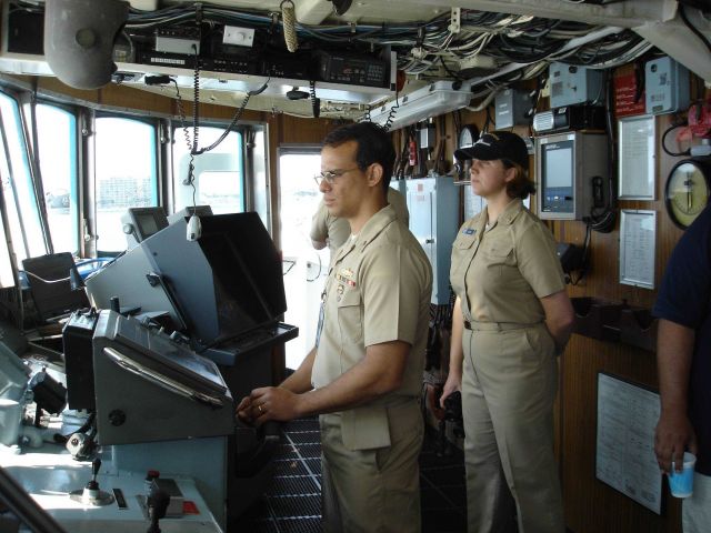 Bridge of NOAA Ship DAVID STARR JORDAN underway out of San Diego Harbor. Picture