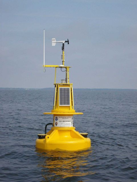 A buoy of the Chesapeake Bay Interpretive Buoy System which are used to mark the Captain John Smith Chesapeake National Historic Trail Picture