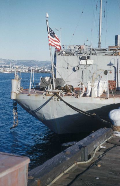 Stern of the USC&GS Ship PIONEER tied up somewhere in San Francisco Bay Picture
