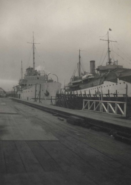 USC&GS Ship SURVEYOR on ways and USC&GS Ship EXPLORER tied up Picture