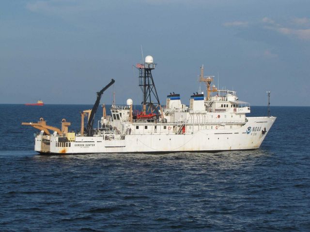 NOAA Ship GORDON GUNTER during Deepwater Horizon disaster studies. Picture