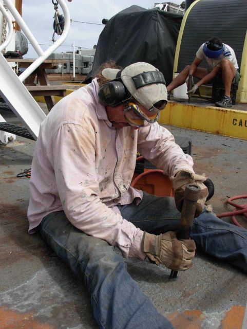 Working on the NOAA Ship KA'IMIMOANA (R333). Picture