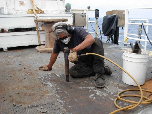 Working on the NOAA Ship KA'IMIMOANA (R333). Picture