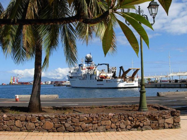 The NOAA Ship KA'IMIMOANA (R333) tied up at Papeete, Tahiti. Picture