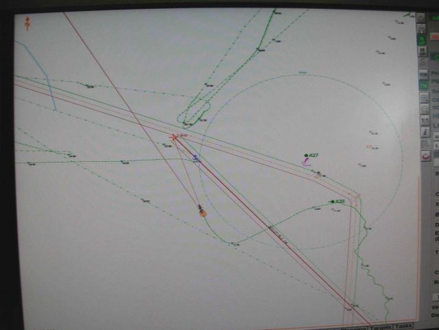 Navigational display during buoy operations on The NOAA Ship Picture