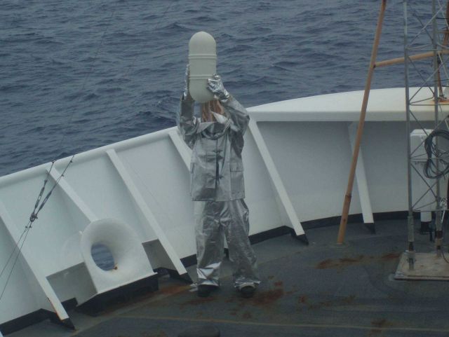 Wearing fire proof suit during simulated helicopter operations on NOAA Ship KA'IMIMOANA (R333) Picture