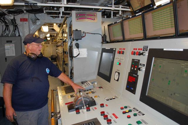 Engine room of NOAA Ship PISCES Picture