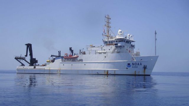 Starboard view of NOAA Ship NANCY FOSTER. Picture