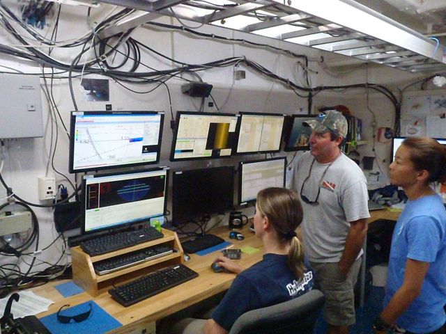Monitoring survey operations on the NOAA Ship NANCY FOSTER. Picture
