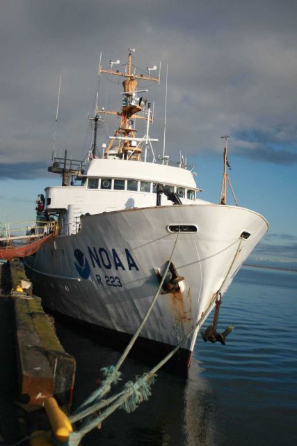 NOAA Ship MILLER FREEMAN tied up starboard side to. Picture