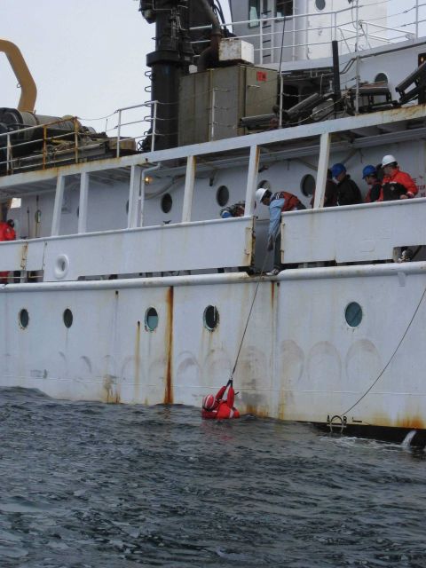 Water rescue drill on NOAA Ship MILLER FREEMAN. Picture