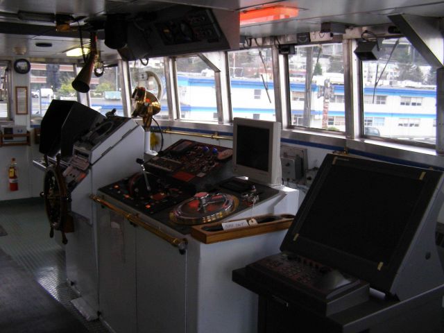 The bridge of the MILLER FREEMAN as seen while tied up at the Seattle Pacific Marine Center. Picture