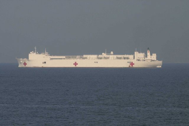 USNS Hospital Ship COMFORT providing support for Gulf Coast in the aftermath of Hurricane Katrina. Picture