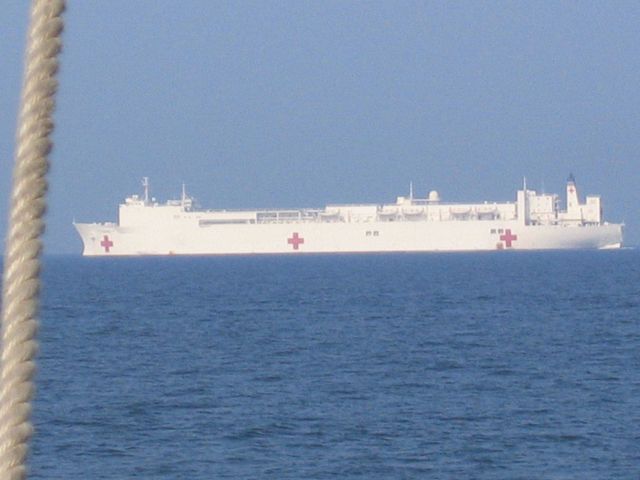 USNS Hospital Ship COMFORT providing support for Gulf Coast in the aftermath of Hurricane Katrina. Picture