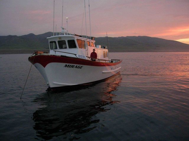 Charter research F/V Mirage at sunrise at Pt Picture