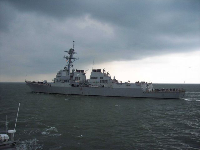 USS OSCAR AUSTIN DDG 79, an Aegis guided missile destroyer in Hampton Roads area. Picture