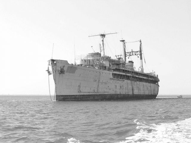 World War II era troop transport in the James River Picture