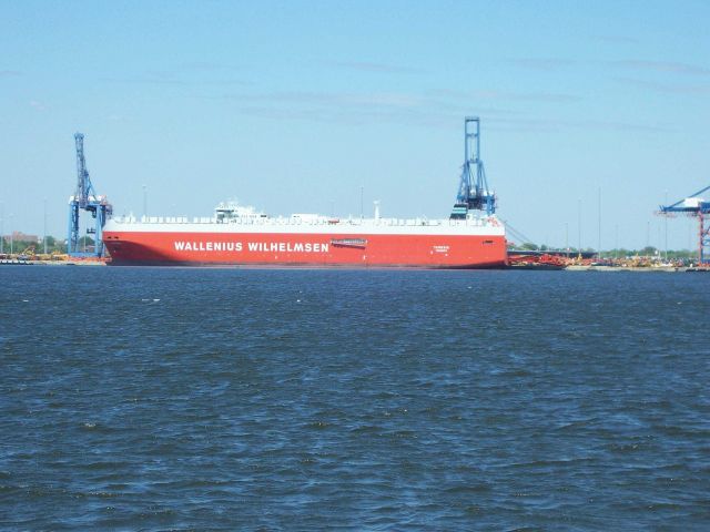 The Finnish car carrier TAMESIS at Baltimore Harbor. Picture