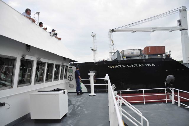 Passing the containership SANTA CATALINA while approaching locks from the Caribbean side of the Panama Canal Picture