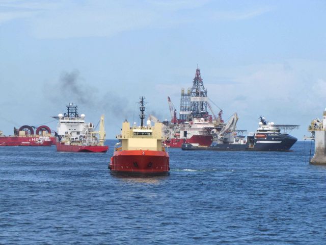 The floating city at the Deepwater Horizon disaster site. Picture