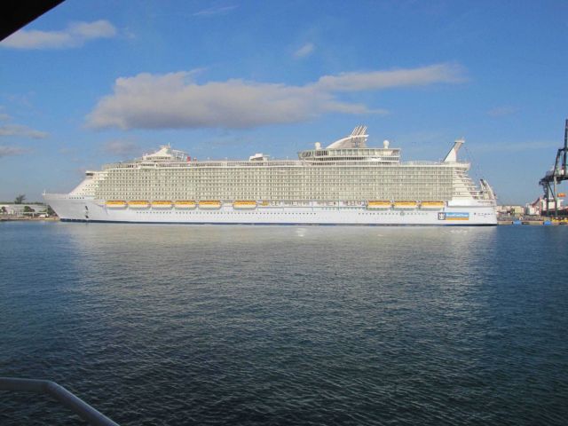 The cruise ship SOVEREIGN OF THE SEAS tied up at the Alabama Cruise Terminal. Picture