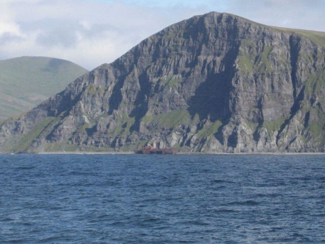Remains of a freighter shipwrecked near Dutch Harbor. Picture