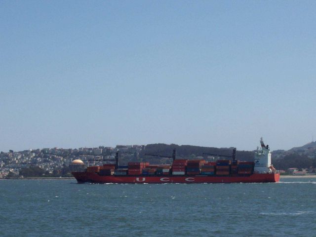 UCC containership CAP SARAY entering San Francisco Bay. Picture