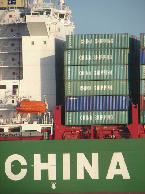 China Shipping Lines containership XIN QIN HUANG DAO. Picture