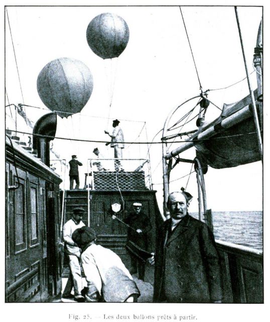 Two meteorological balloons ready to launch from the PRINCESS ALICE Picture