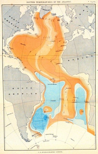 A bottom temperature map published in 