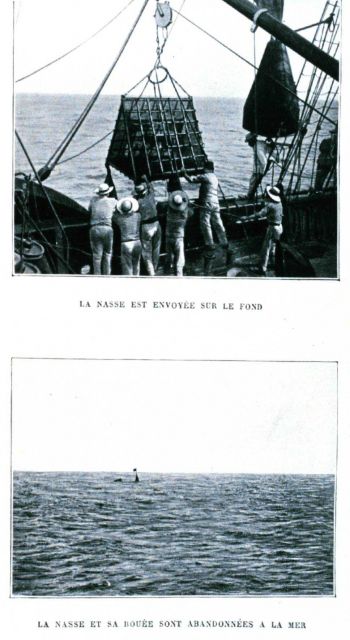 A fish trap being deployed and the mooring to find it later Picture