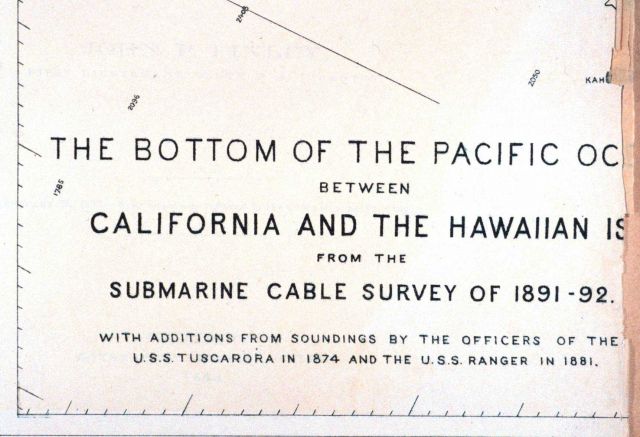 Title to map published in Congressional Report depicting work of Fish Commission Steamer ALBATROSS in conducting deep sea soundings for a telegraphic  Picture