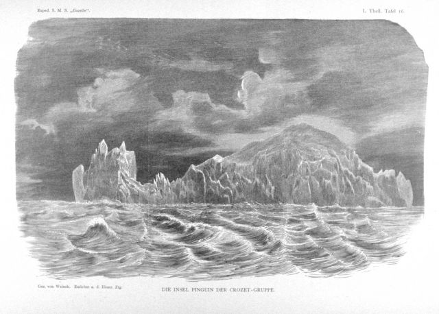 Penguin Island in the Crozet Group in the southern Indian Ocean. Picture