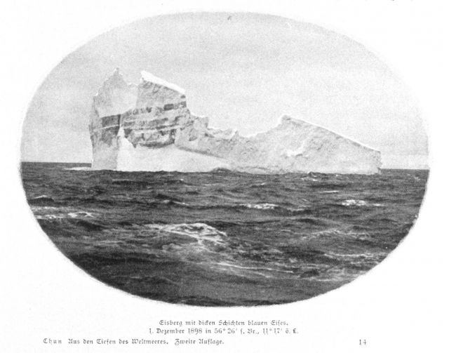 Iceberg with thick layers of blue ice seen December 1, 1898, at 56 26 South Latitude, 11 17 East Longitude Picture