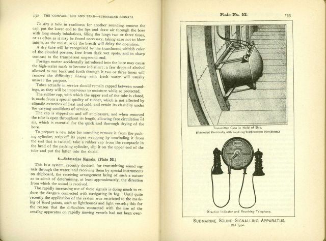 Submarine sound signaling apparatus in Knight's Modern Seamanship (Seventh Edition 1917) Picture