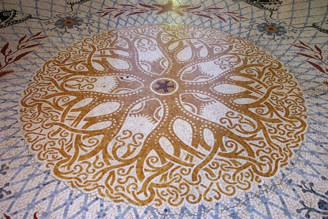 Basketstar tile mural on the floor of the Oceanographic Museum at Monaco Picture