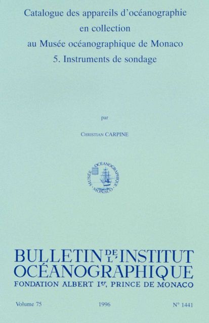 Catalog of Oceanographic Equipment in the Collection of the Oceanographic Museum at Monaco Picture