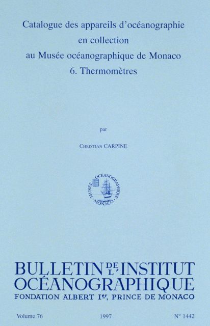 Catalog of the Oceanographic Equipment in the Collection of the Oceanographic Museum at Monaco Picture