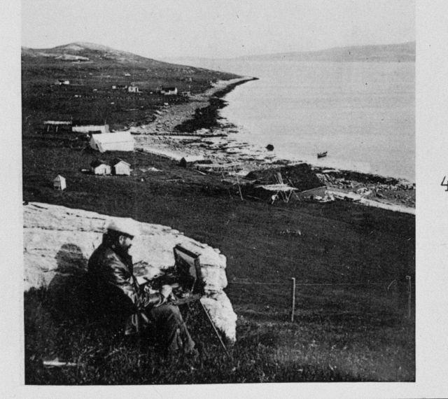 Louis Mayer painting on the island of Skaaro, north of Tromso, Norway Picture