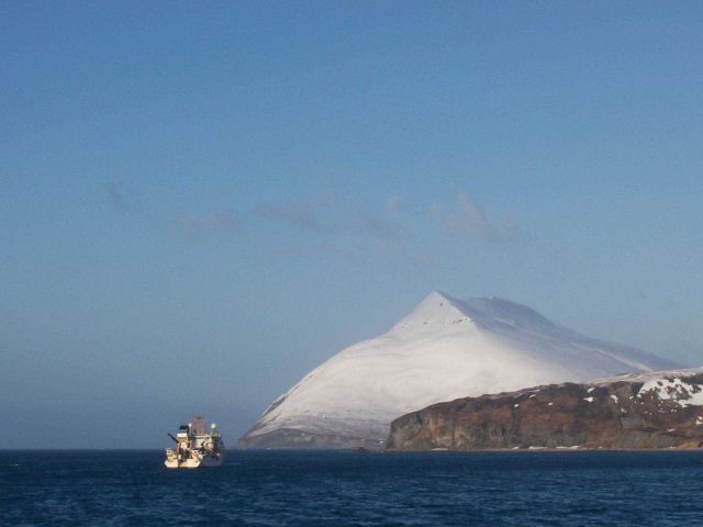 NOAA Ship MILLER FREEMAN departing Kodiak. Picture