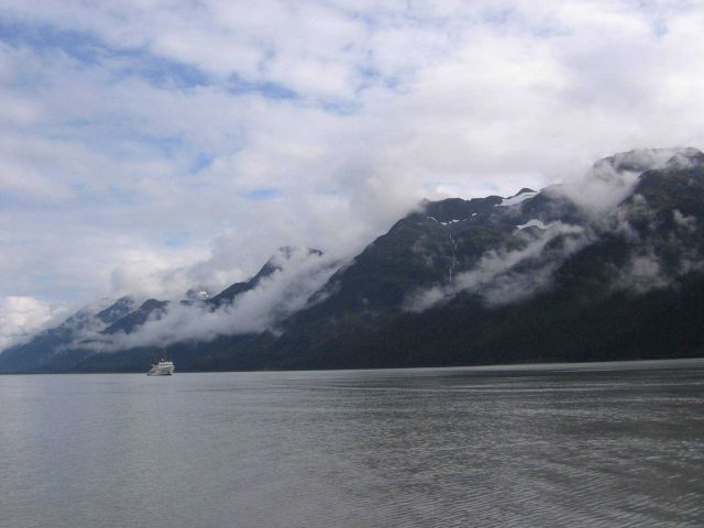 NOAA Ship FAIRWEATHER dwarfed in Nelson Bay. Picture