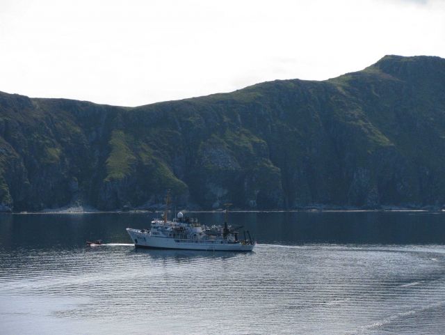 NOAA Ship FAIRWEATHER in the Shumagin Islands. Picture