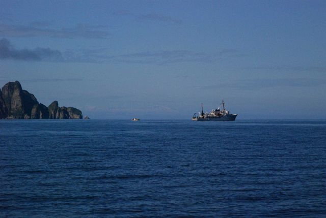 NOAA Ship FAIRWEATHER in the Shumagin Islands. Picture