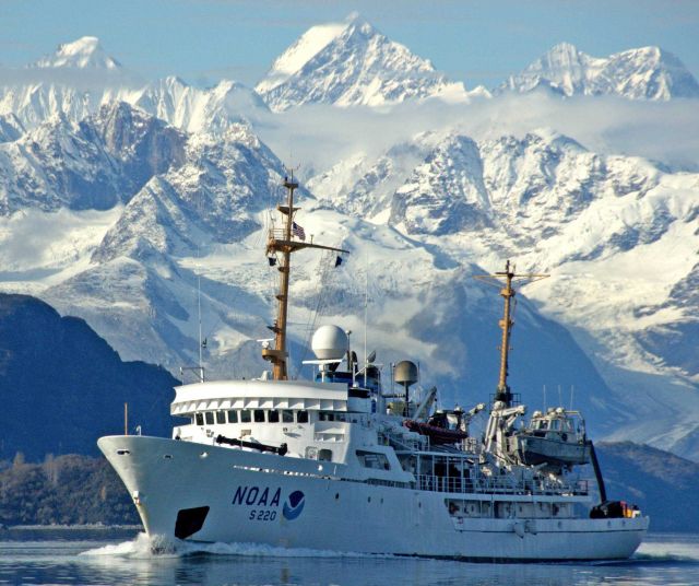 NOAA Ship FAIRWEATHER in Glacier Bay. Picture