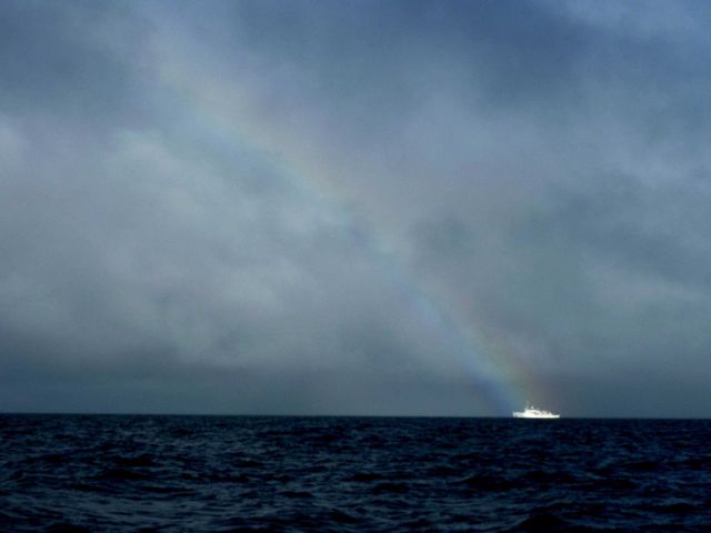 NOAA Ship FAIRWEATHER at the end of the rainbow in the Kotzebue area. Picture