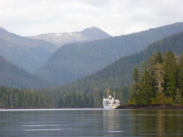 NOAA Ship FAIRWEATHER in the Bay of Pillars, Chatham Strait area. Picture